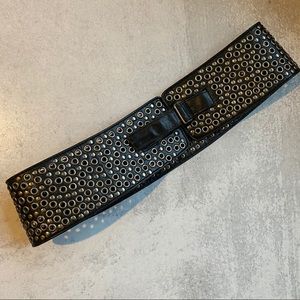 Vintage 1990’s Wide Black Grommet Belt
